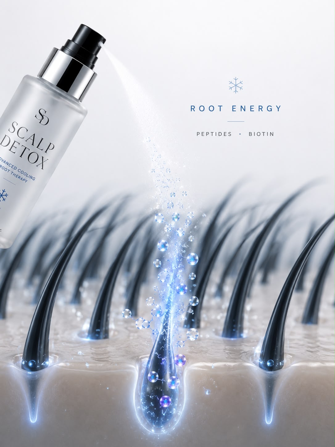 Champi oil Scalp Detox Advanced Cooling Root Therapy with cooling applicator for scalp cleansing and revitalization.