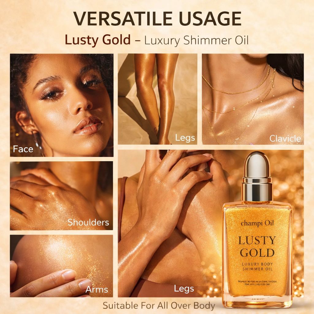 LUSTY GOLD – Luxury Shimmer Body Oil (50ml)