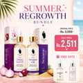 Champi Oil Summer Regrowth Bundle with natural herbal oils for healthy hair growth and revitalization.