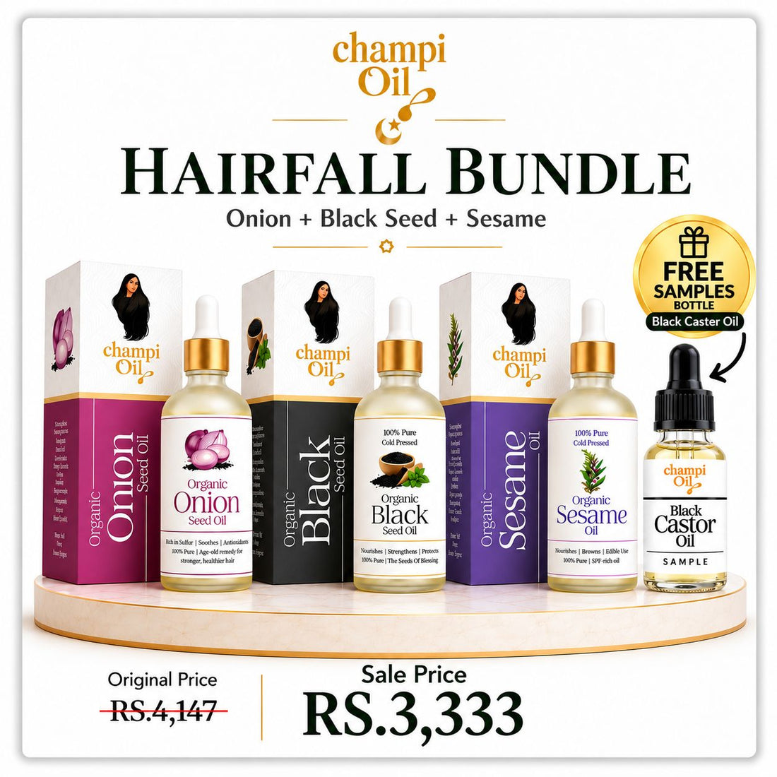 Champi Oil Hairfall Bundle for weak and thinning-looking hair care