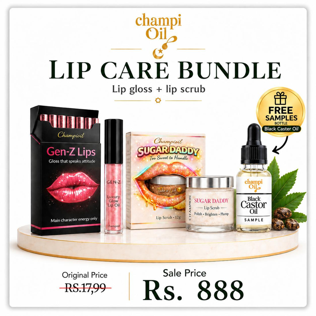 Champi Oil Lip Balm Bundle for soft smooth and moisturized lips