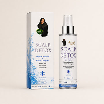 Champi Oil Scalp Detox cooling scalp spray for odour control, freshness and healthy-looking hair growth