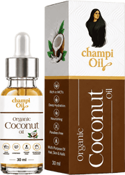 Champi Oil Coconut Oil bottle for natural hair and scalp care